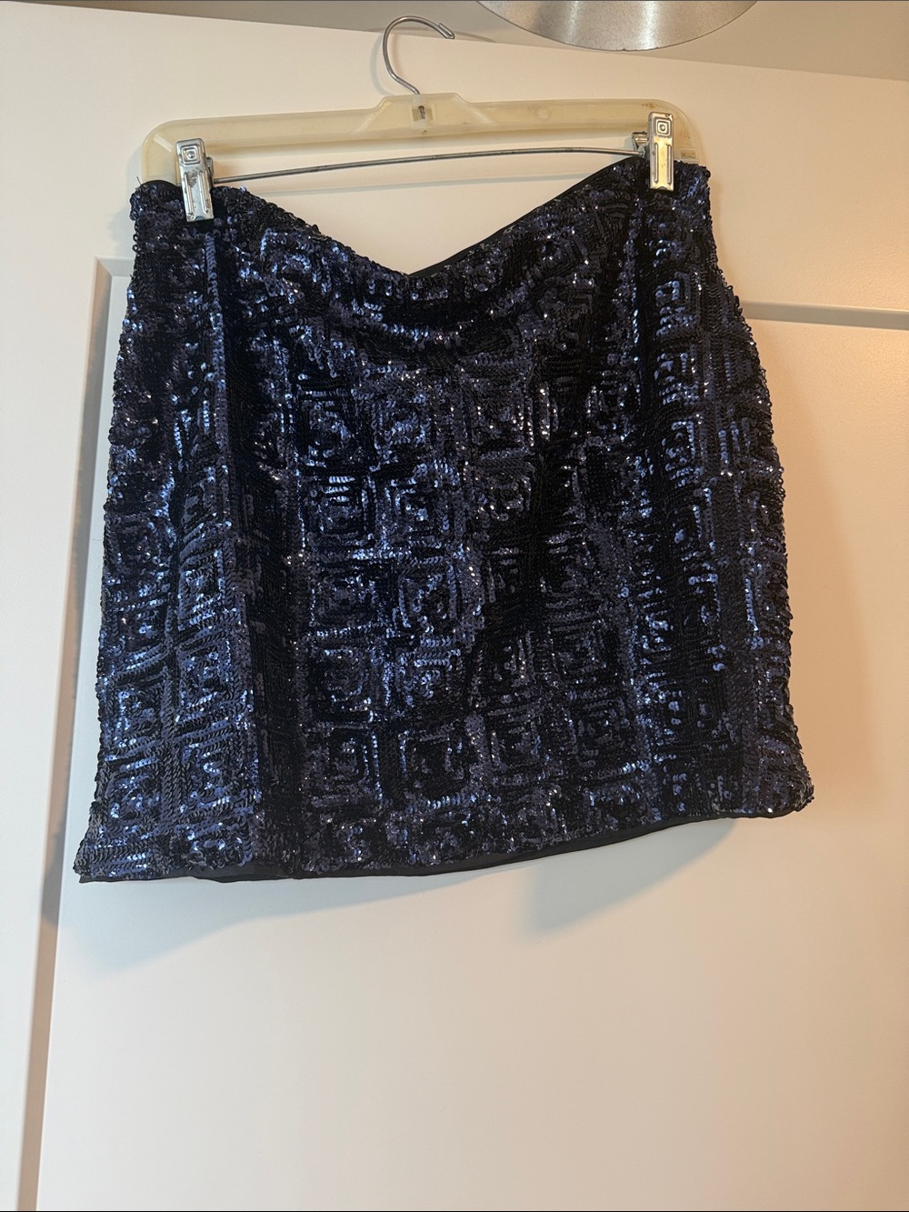 NWOT navy blue sequin mini skirt